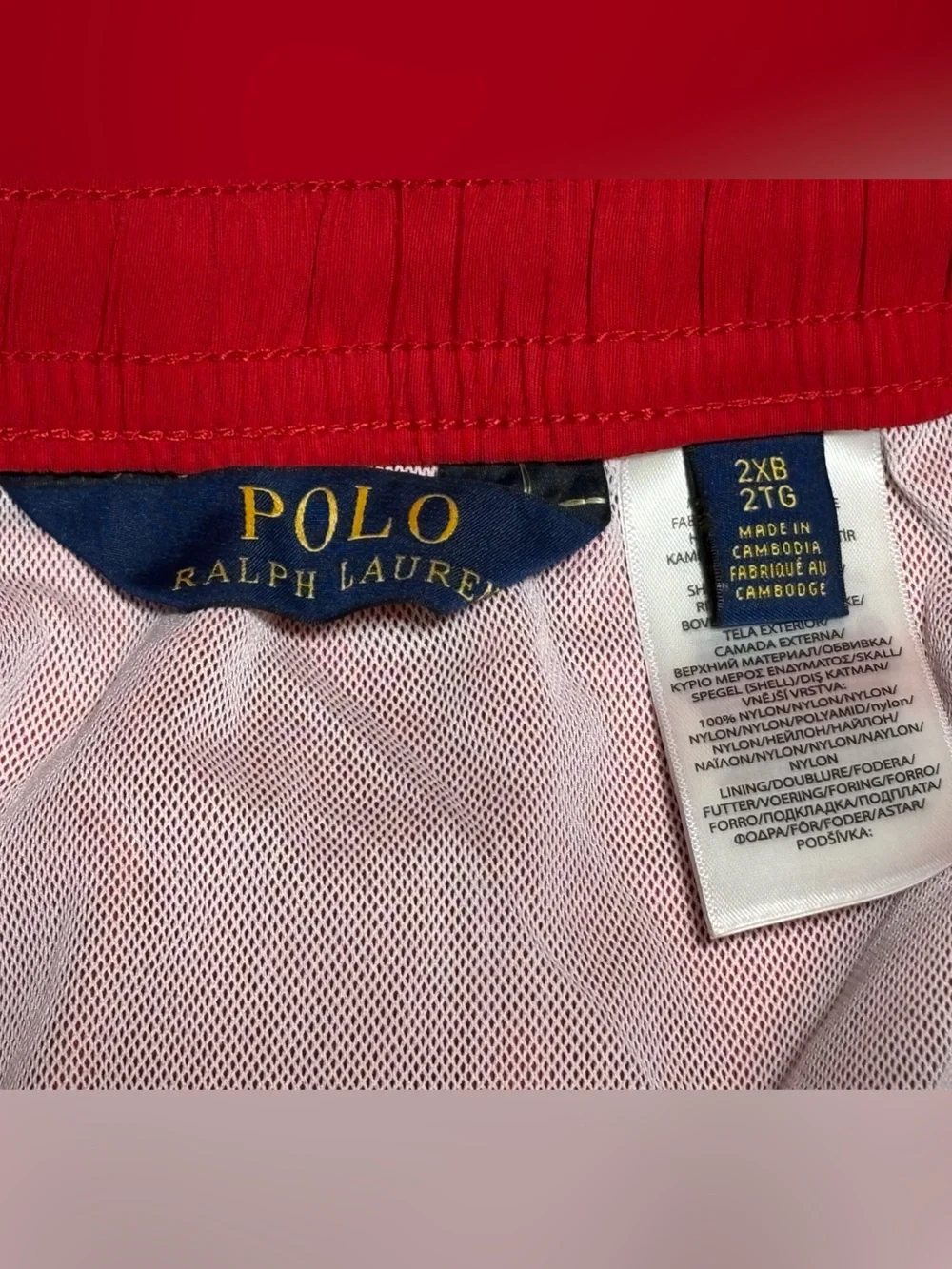 NEW Polo Ralph Lauren Men's Spell Out Swim Trunks Shorts Swimsuit With Liner 2XB